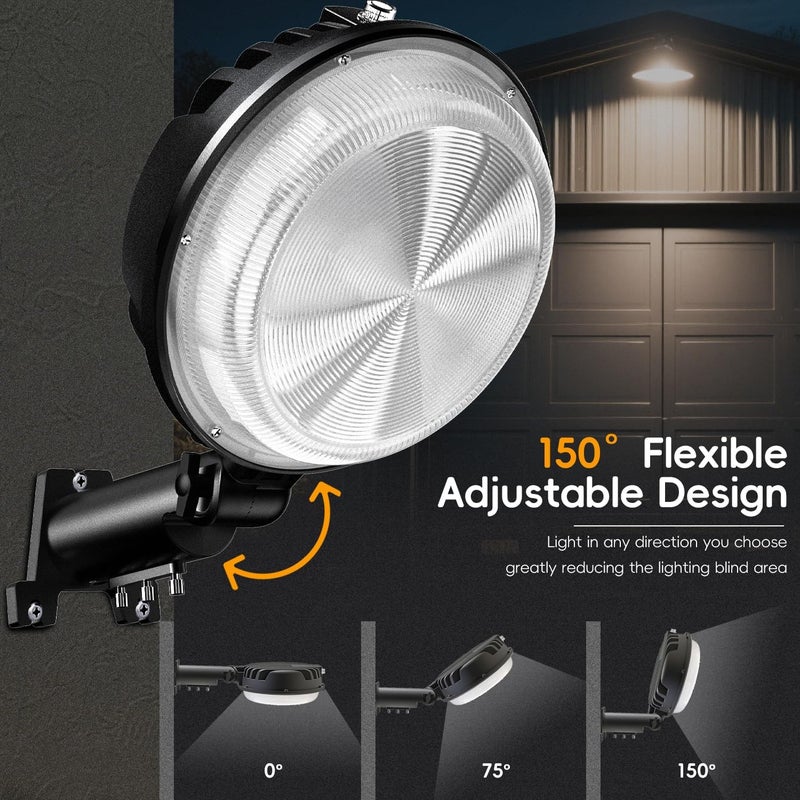 MOONTIP 150W 20000LM Dusk to Dawn Outdoor Lighting, LED Barn Lights Outdoor with 150° Adjustable Photocell Pole Light 6500K Flood Light, IP66 Waterproof Area Street Light for Garage Warehouse Yard - Image 4